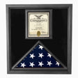 Flag and Certificate Case Black Frame, American Made 3" x 5". - The Military Gift Store