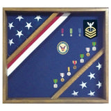 Flag Display Box, Wood Flag Red White and Blue Box - Fit 3' x 5' or 5' x 9.5' Casket Flag., Flag Display Box, Wood Flag Red White and Blue Box, The Military Gift Store, Flag and Medal Display Cases