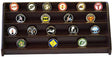 Flag Connections 4 Rows Shelf Challenge Coin Holder Display Casino Chips Holder Cherry Finish