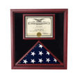 Flag and Certificate Case, Flag Display Cases With Certificate - Cherry Material. - The Military Gift Store