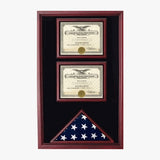 2 Certificates Flag Display case - Fit 5" x 9.5" Casket Flag., , The Military Gift Store, Flag Display cases (71)