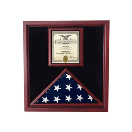 Award and flag display case display Case - Fit 5' x 9.5' Flag. - The Military Gift Store