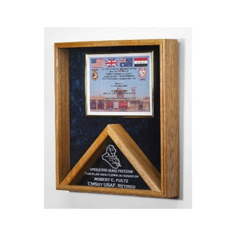 Flag case - Shadow Box - Oak Material. - The Military Gift Store