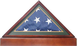 Flag Connections Burial/Funeral Flag Display Case Frame Military Shadow Box with Pedestal Stand