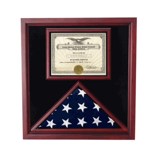 Flag and Certificate Case, Flag Display Cases With Certificate.