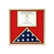 US Marine Corp Flag and Certificate Display Case/ award case - Oak or Walnut Material.