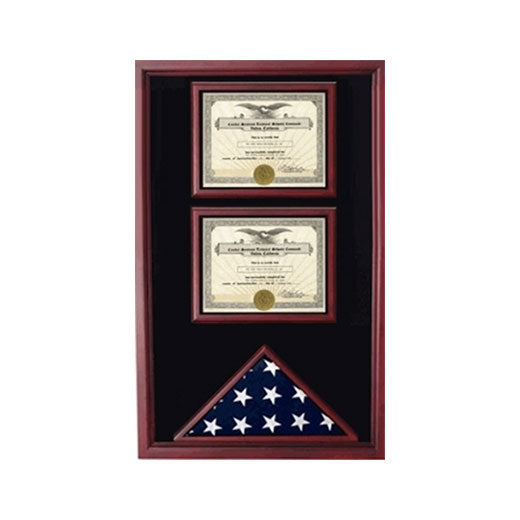 2 Documents Flag Display Cases - Oak. - The Military Gift Store