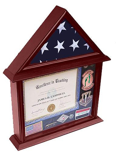 Flag Connection - 3x5 Flag Display Case with Certificate and Document Holder Mango Finish