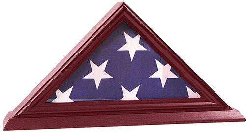 3'x5' Flag Display Case, Shadow Box (Not for Burial Funeral Flag), Solid Wood, Cherry Finish