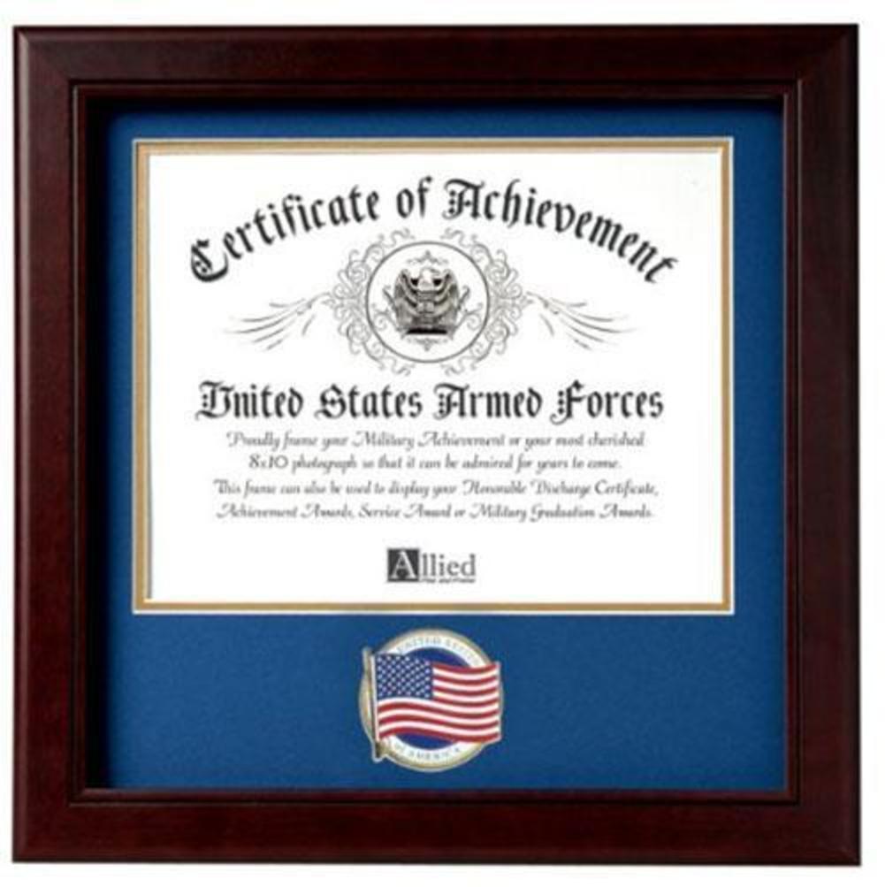 Flag Connections US American Flag Certificate of Achievement Picture Frame with Medallion., US American Flag Certificate of Achievement Picture Frame, The Military Gift Store, Picture Frame