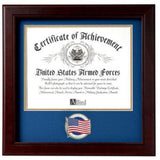 Flag Connections US American Flag Certificate of Achievement Picture Frame with Medallion., US American Flag Certificate of Achievement Picture Frame, The Military Gift Store, Picture Frame