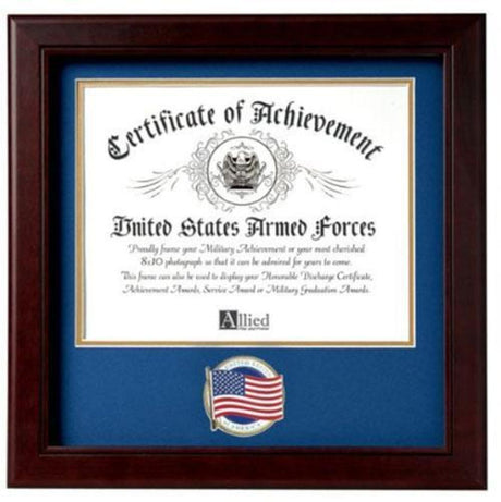 Flag Connections US American Flag Certificate of Achievement Picture Frame with Medallion., US American Flag Certificate of Achievement Picture Frame, The Military Gift Store, Picture Frame