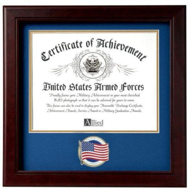 Flag Connections US American Flag Certificate of Achievement Picture Frame with Medallion., US American Flag Certificate of Achievement Picture Frame, The Military Gift Store, Picture Frame