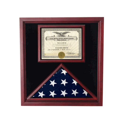 Flag and Document Display Case - fit 3'x5' flag or fit 5'x9.5' flag. - The Military Gift Store