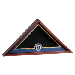 Air Force Medallion Flag Display case - Mahogany Wood. - The Military Gift Store