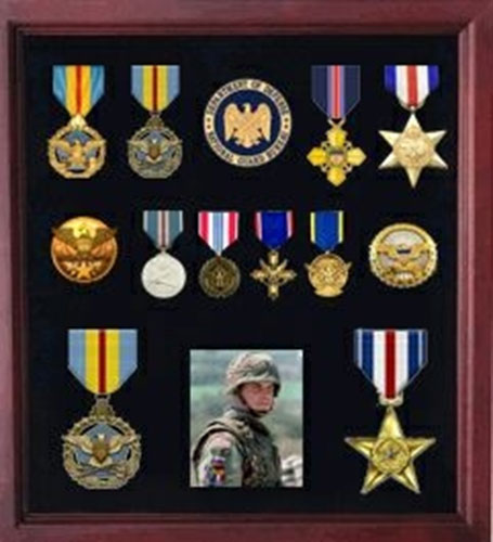 Military Medal Display case, American medal Shadowbox - Black - The Military Gift Store