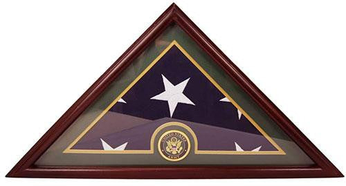 Army Flag Display Case Box, 5x9 Burial - Funeral - Veteran Flag Display Case