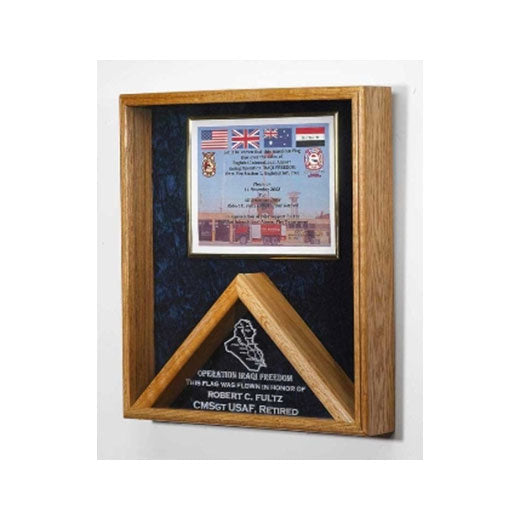 Flag case - Shadow Box - Oak or Walnut Material. - The Military Gift Store
