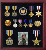 Military Medal Display case, American medal Shadowbox - Cherry, , The Military Gift Store, Display Case Accessories, Flag and Medal Display Cases, Sword Display Products