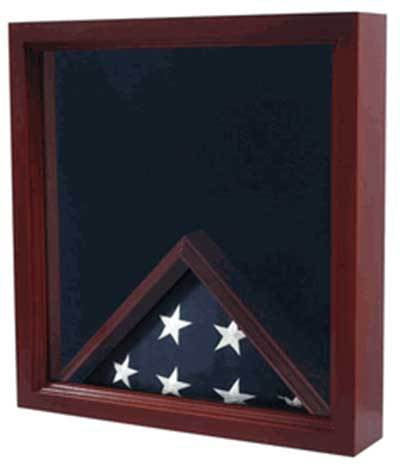 Military Flag and Medals Display Case Cabinet