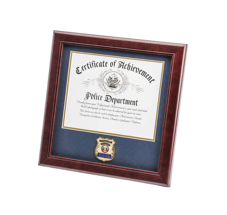 United States Police Officer Certificate of Achievement Frame with Medallion - 8 x 10 inch