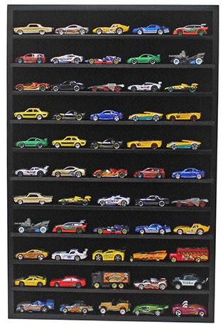 Flag Connections Hot Wheels Matchbox 1/64 Scale Model Cars Display Case Cabinet - NO Door (Black)