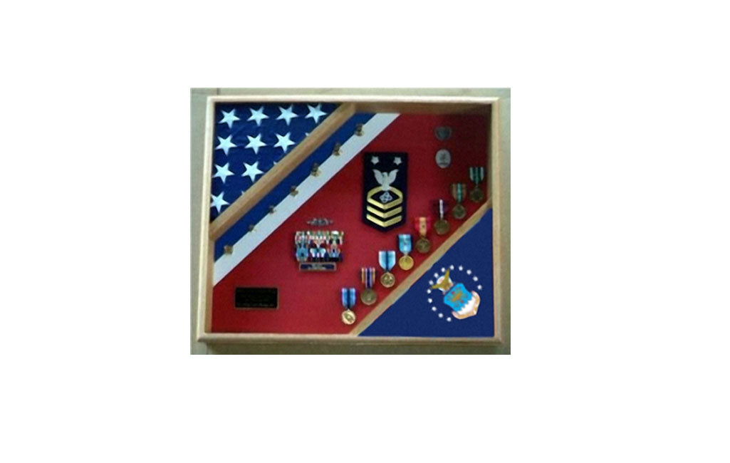 Air Force Retirement Gift, USAF Flag Shadow Box, USAF display