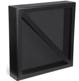 Wood Flag Case for (2) 5’ x 9.5’ Flags, Rear Loading, Glass Front - Black, Wood Flag Case for (2) 5’ x 9.5’ Flags, Rear Loading, Glass Front, The Military Gift Store, 2 Flags display case