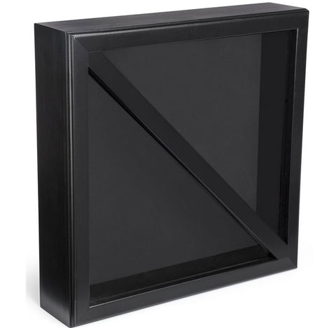 Wood Flag Case for (2) 5’ x 9.5’ Flags, Rear Loading, Glass Front, , The Military Gift Store, 2 Flags display case