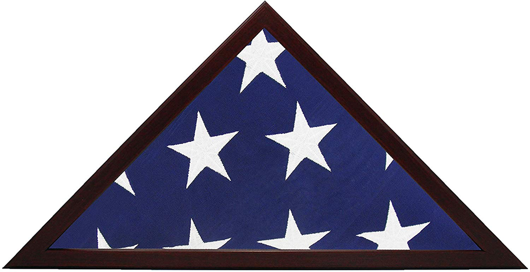 American Flag Display Case - Wood Frame Fits 5x9.5' Folded Flag, , The Military Gift Store, Armed Force Flags (13)