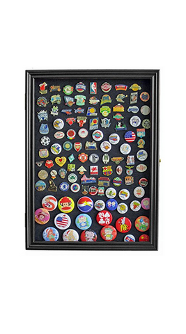 Display Case Wall Frame Cabinet for Military Medals, Pins, Patches