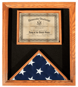 Premium USA-Made Solid Oak Flag And Document Case