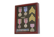 Display Case Cabinet Shadow Box for Military Medals, Pins, Patches, Insignia, Ribbons