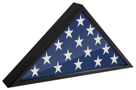 Flag Case Frame - Display Case - Fits 5x9.5' Flag - Memorial Veteran Flag Display Case