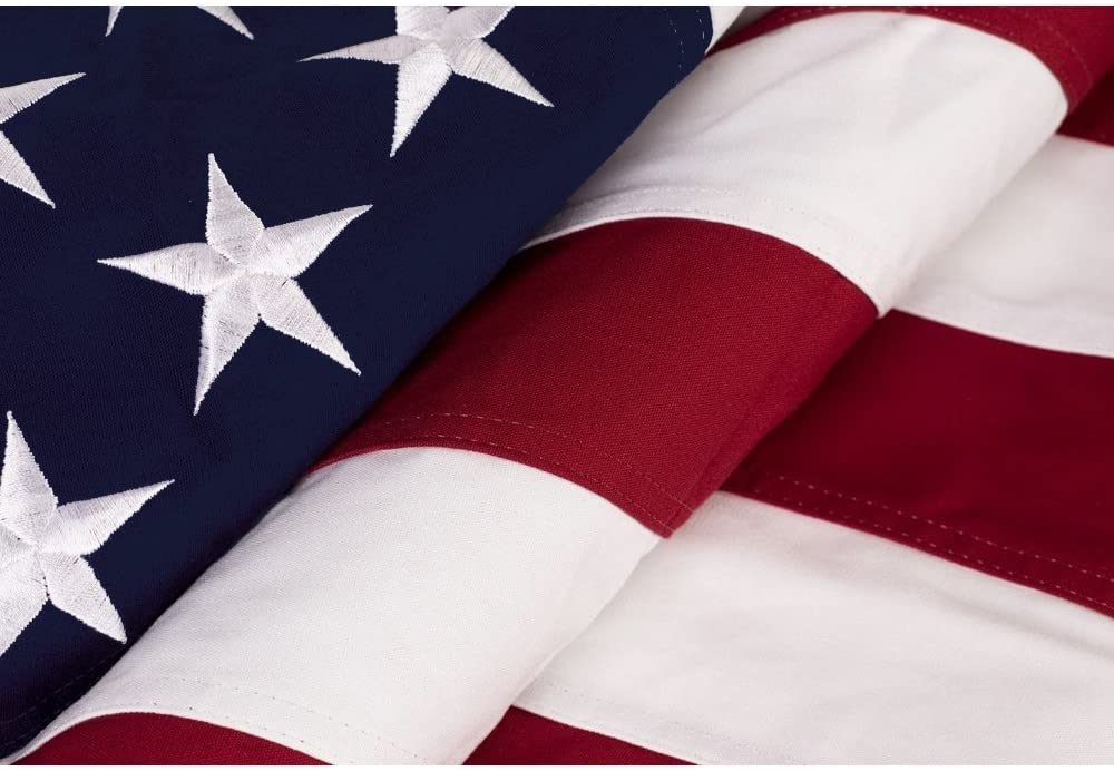 Pre Folded Memorial Flag American US Flag 5x9.5 Foot Heavy Duty Cotton For Veteran