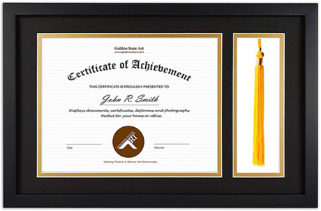 Flag Connections Diploma Tassel Shadow Box 11x17.5 Frame for 8.5x11 Document/Certificate