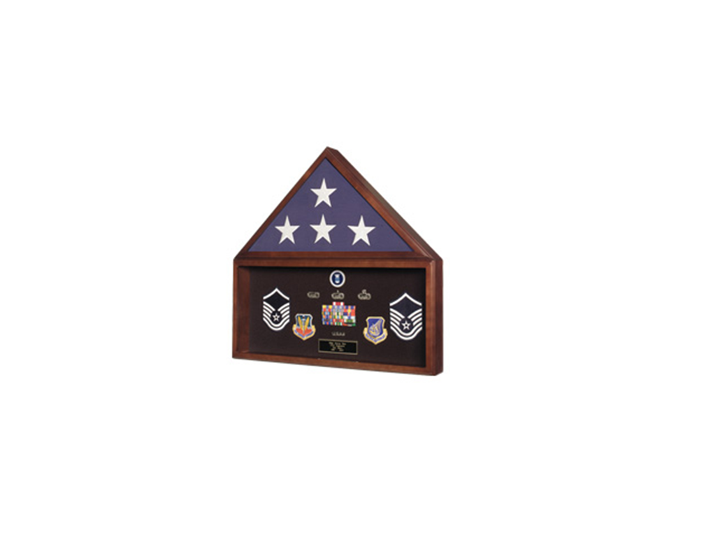 Burial Flag Medal Display case, Flag Document Holder, 4' x 6' flag