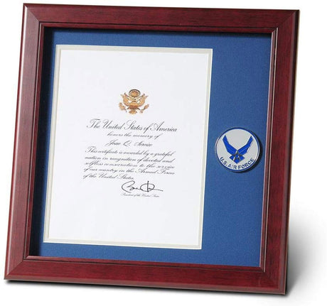 Air Force Wings Presidential Memorial Certificate Frame with Medallion - 8 x 10 Inch, Air Force Wings Presidential Memorial Certificate Frame with Medallion, The Military Gift Store, Awards Case