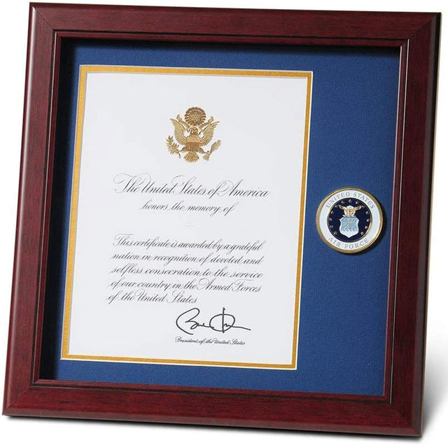 Air Force Presidential Memorial Certificate Frame with Medallion - 8 x 10 inch