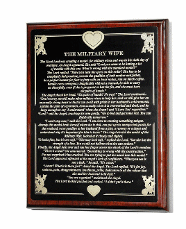 Military Wife Engraved Plate Plaque