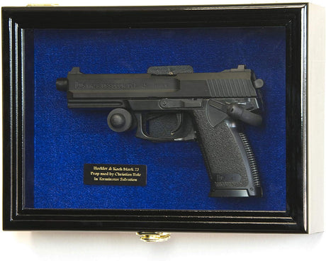 Single Pistol Display Case Wall Mount Solid Hardwood Cabinet Gun Holder, Single Pistol Display Case Wall Mount Solid Hardwood Cabinet Gun, The Military Gift Store, Gun Display Case