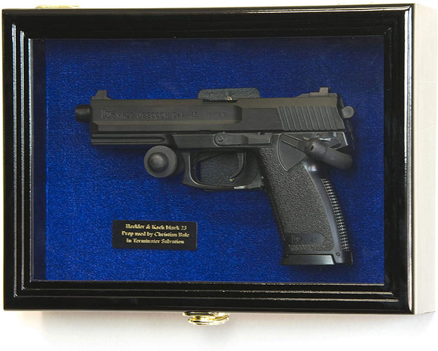 Single Pistol Display Case Wall Mount Solid Hardwood Cabinet Gun Holder, Single Pistol Display Case Wall Mount Solid Hardwood Cabinet Gun, The Military Gift Store, Gun Display Case