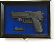 Single Pistol Display Case Wall Mount Solid Hardwood Cabinet Gun Holder, Single Pistol Display Case Wall Mount Solid Hardwood Cabinet, The Military Gift Store, Gun Display Case