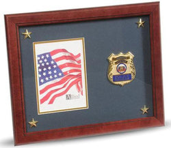 Flag Connections Police Department Medallion Picture Frame with Stars, 5 by 7-Inch