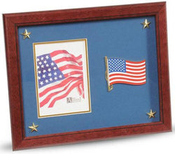 Flag Connections American Flag Medallion Picture Frame with Stars, 5 by 7-Inch.