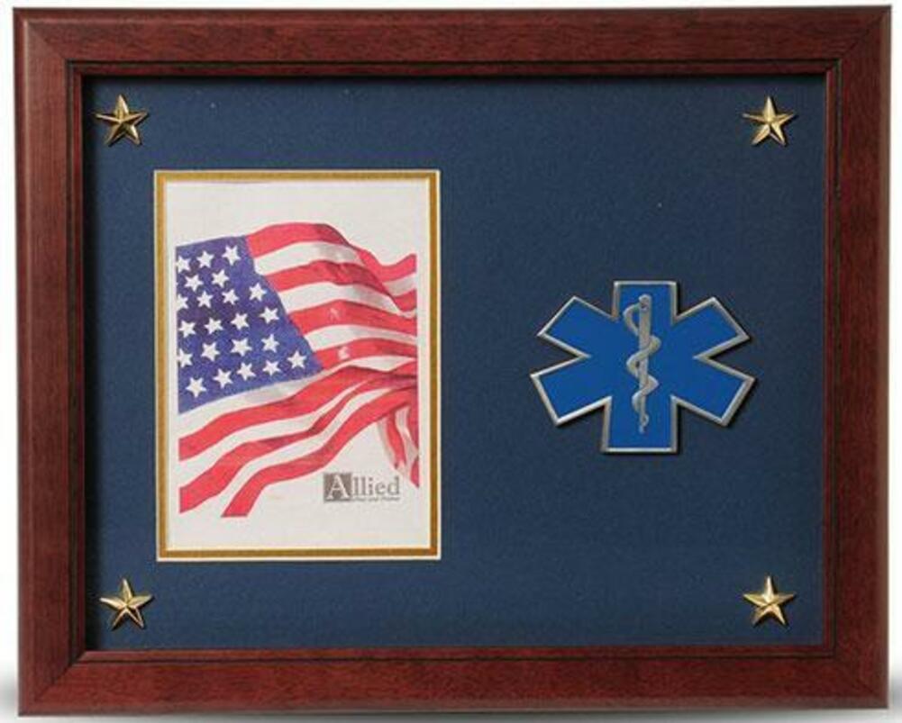 Flag Connections EMS Medallion Picture Frame with Stars, 5 by 7-Inch. - The Military Gift Store