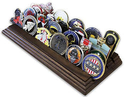 Flag Connections 4 Row Challenge Coin Holder - Military Coin Display Stand