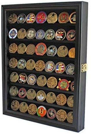 Lockable Military Challenge Coin Casino Poker Chip Display Case