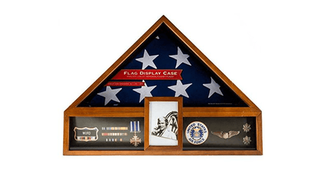 Military Veteran Flag and Medal Display Case - Shadow Box