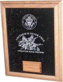 Awards Display Case, Laser engraved soldier Case